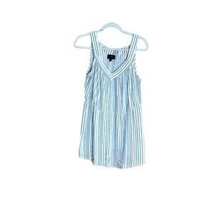 Lane Bryant size14 tank top blue & white striped babydoll style